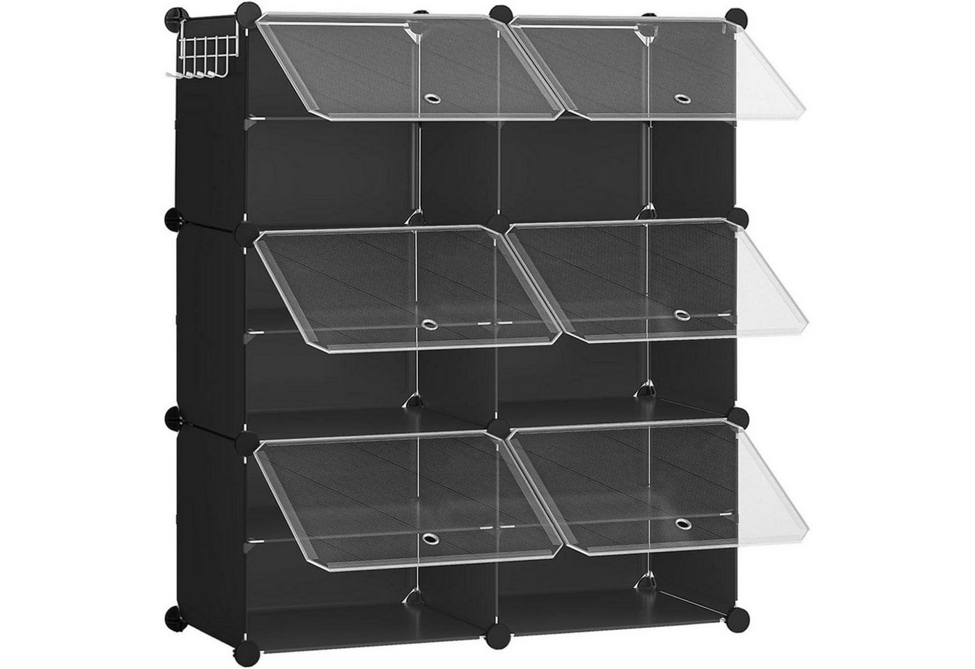 LuxusKollektion Schuhanstecker Schuhregal mit 6 Fächern und Tür für 24 Paar Schuhe 80 x 30 x 90 cm von LuxusKollektion