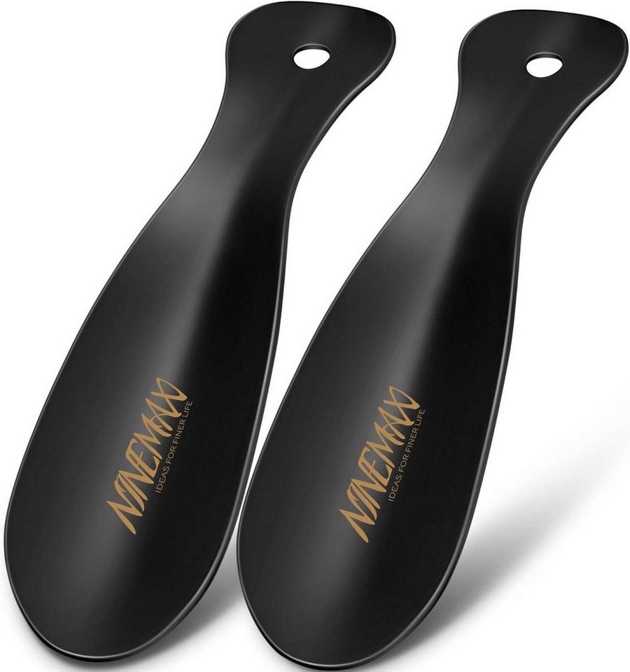 NINEMAX Schuhlöffel Schuhlöffel Mini Metall 19cm Schwarz 2er Pack - Reise Schuhanzieher NINEMAX Schuhlöffel Schuhlöffel Mini Metall 19cm Schwarz 2er Pack - Reise Schuhanzieher von NINEMAX
