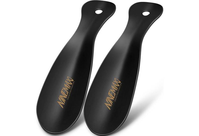 NINEMAX Schuhlöffel Schuhlöffel Mini Metall 19cm Schwarz 2er Pack - Reise Schuhanzieher von NINEMAX