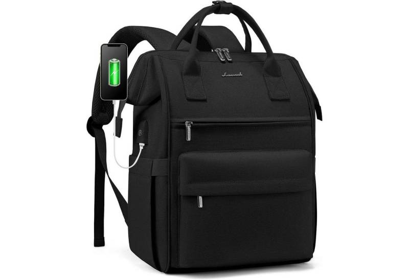 LuxusKollektion Schulrucksack Schulrucksack Laptop 15,6 Wasserdicht Mädchen 15,6 Zoll A-schwarz von LuxusKollektion