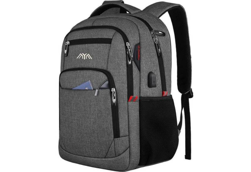 LuxusKollektion Schulrucksack Schulrucksack Laptop USB Ladeanschluss Jungen Grau230 15,6 Zoll von LuxusKollektion