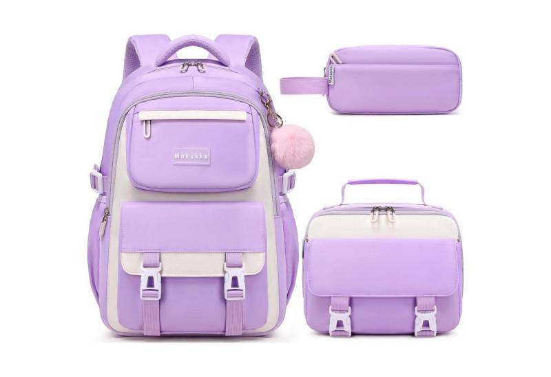 LuxusKollektion Schulrucksack Schulrucksack Mädchen Teenager Schulranzen Wasserdicht 30L Lila von LuxusKollektion
