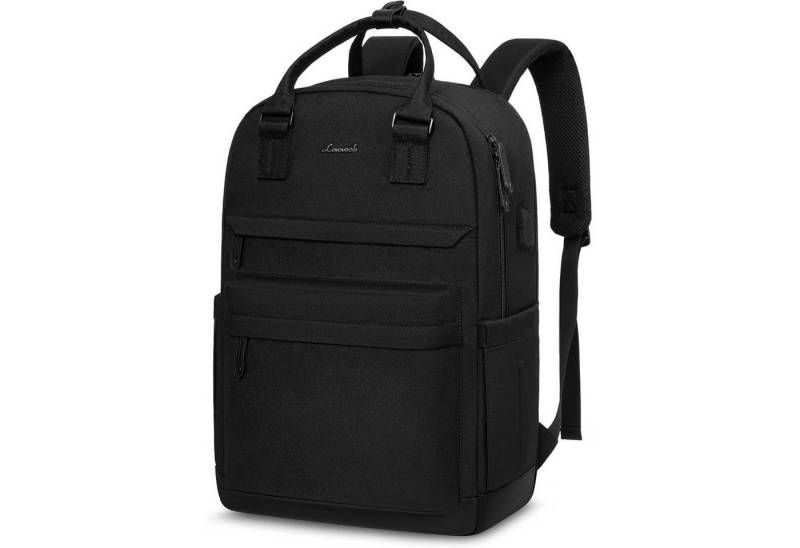 LuxusKollektion Schulrucksack Schulrucksack Teenager Laptopfach Wasserdicht 15,6 Zoll A-schwarz von LuxusKollektion
