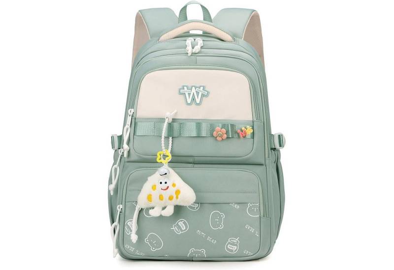 LuxusKollektion Schulrucksack Schulrucksack wasserdicht Mehrfachfächer Mädchen Grün 10grün von LuxusKollektion