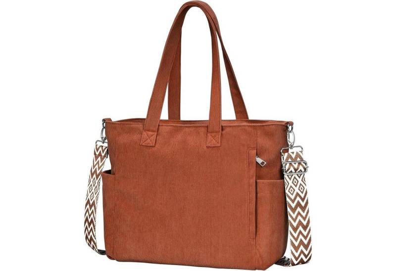 LuxusKollektion Schultertasche Damen Cord Umhängetasche Shopper Groß Tote Bag für Arbeit Einkaufen von LuxusKollektion