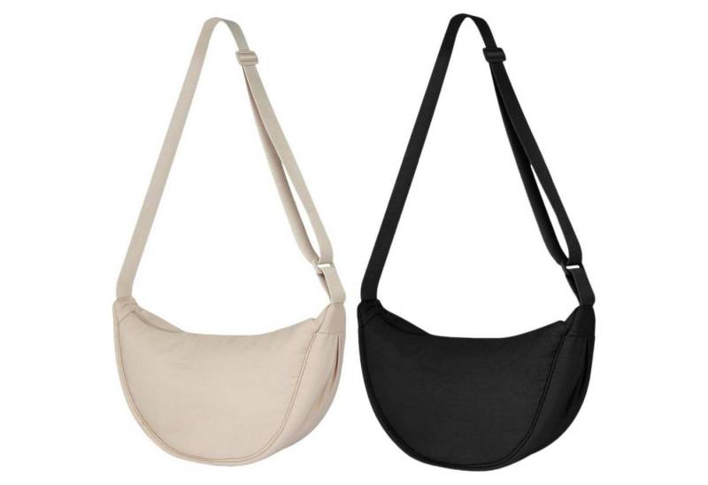 LuxusKollektion Schultertasche Damen Halbmond Crossbody Schultertasche Nylon Reißverschluss von LuxusKollektion