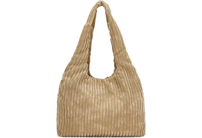 LuxusKollektion Schultertasche Damen Handtasche Groß Shopper Schultertasche Casual Plüschstoff von LuxusKollektion