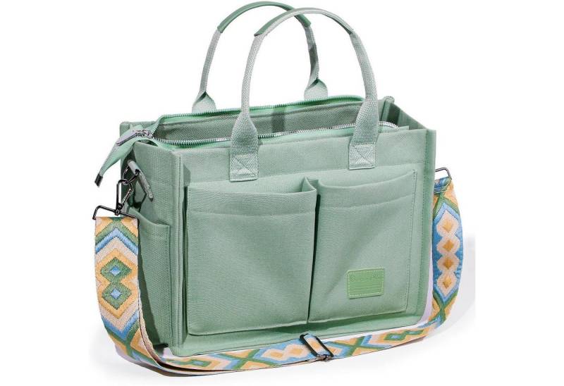 LuxusKollektion Schultertasche Große Damen Canvas Tote Bag mit Laptopfach & Fächern von LuxusKollektion