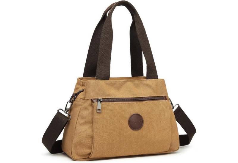 LuxusKollektion Schultertasche Handtasche Canvas Schultertasche Frauen Braun von LuxusKollektion