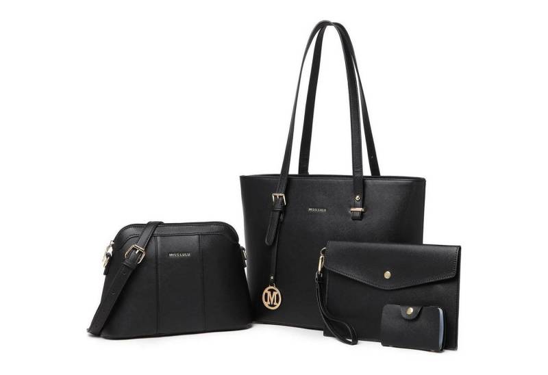 LuxusKollektion Schultertasche Handtasche Damen Schultertasche Tragetasche Einheitsgröße 3-3 Schwarz von LuxusKollektion