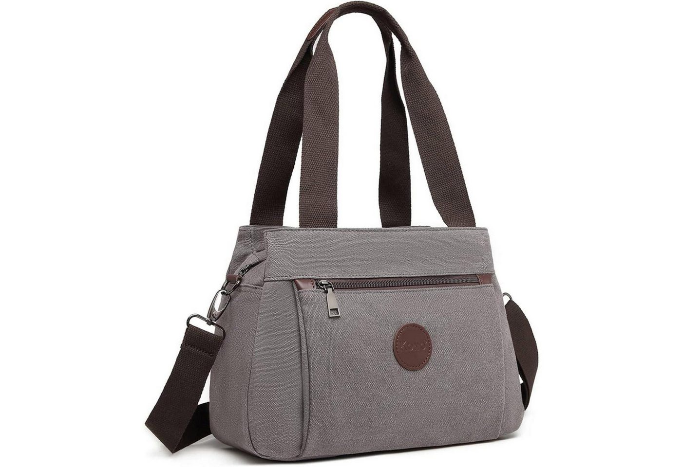 LuxusKollektion Schultertasche Handtasche Schultertasche Canvas Frauen Grau von LuxusKollektion