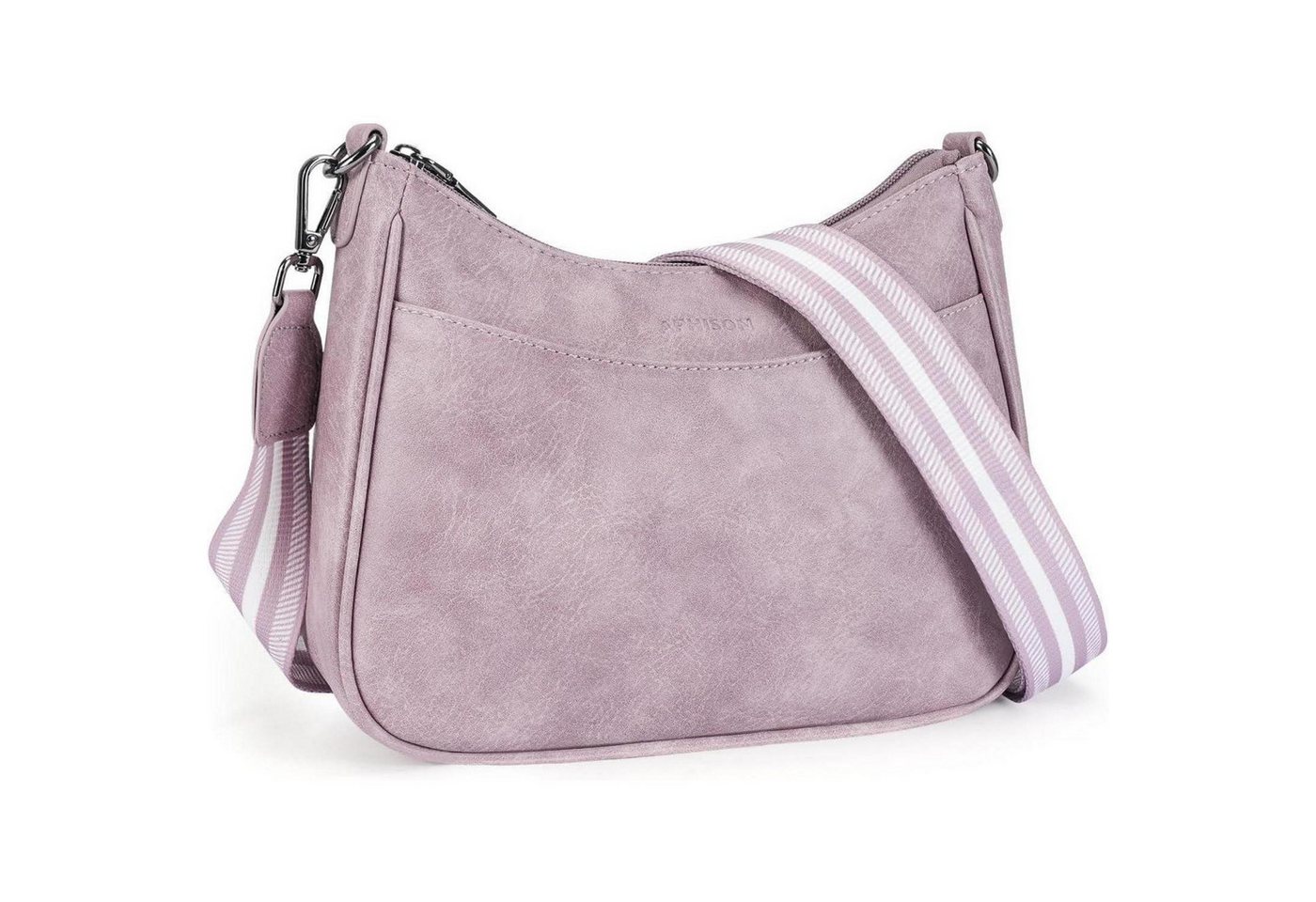 LuxusKollektion Schultertasche Kleine Crossbody Bag mit breitem Gurt in Blau, veganem Leder von LuxusKollektion