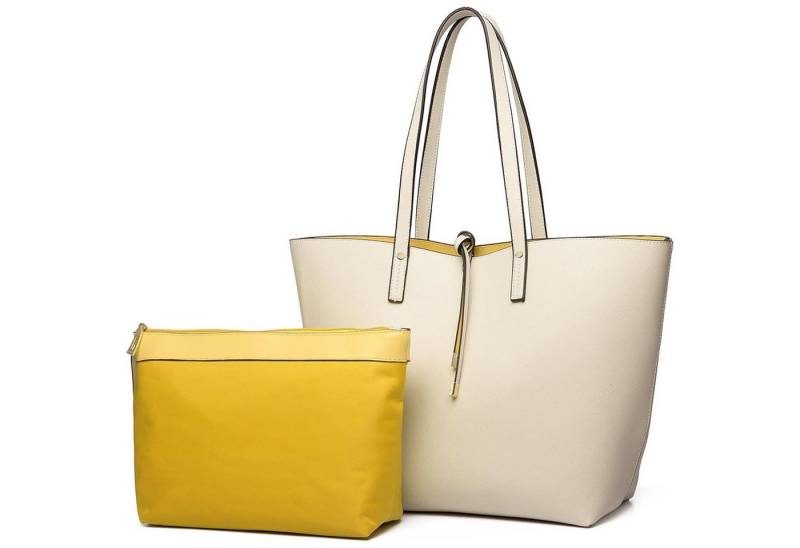 LuxusKollektion Schultertasche Schultertasche Damen Shopper PU-Leder Handtaschen-Set 2-teilig von LuxusKollektion