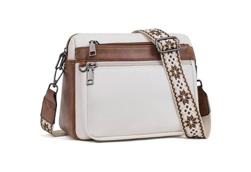 LuxusKollektion Schultertasche Umhängetasche Damen Mittelgroß Leder Weich Breiter Gurt von LuxusKollektion