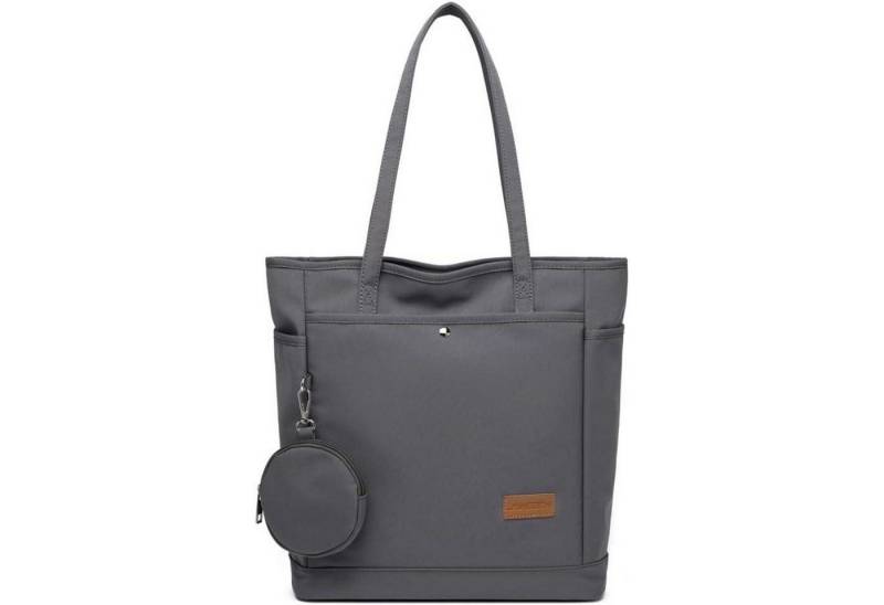 LuxusKollektion Shopper Canvas Umhängetasche Damen Shopper große Schultertasche Dunkelgrau von LuxusKollektion
