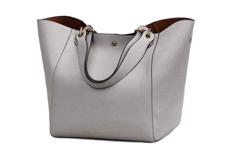 LuxusKollektion Shopper Damen 2 in 1 Shopper Schultertasche PU-Leder Vintage Elegant von LuxusKollektion