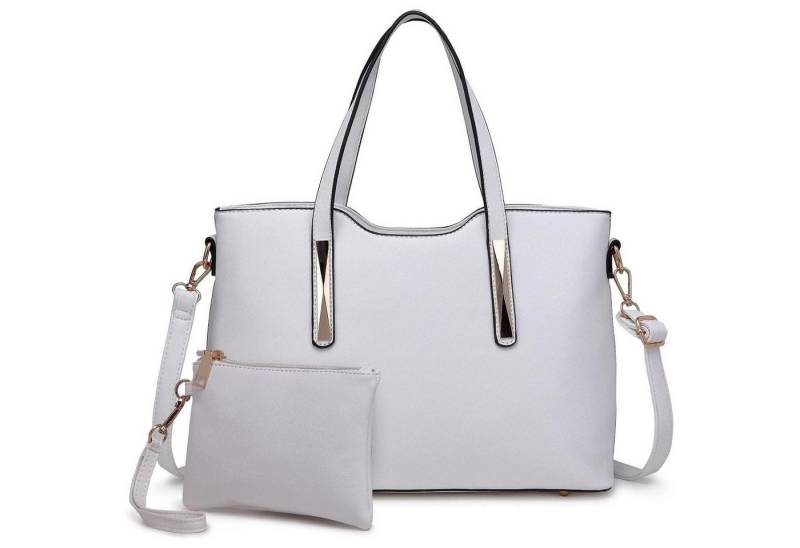 LuxusKollektion Shopper Damen Handtasche Shopper Mittelgroß PU-Leder Schultertaschen Set von LuxusKollektion