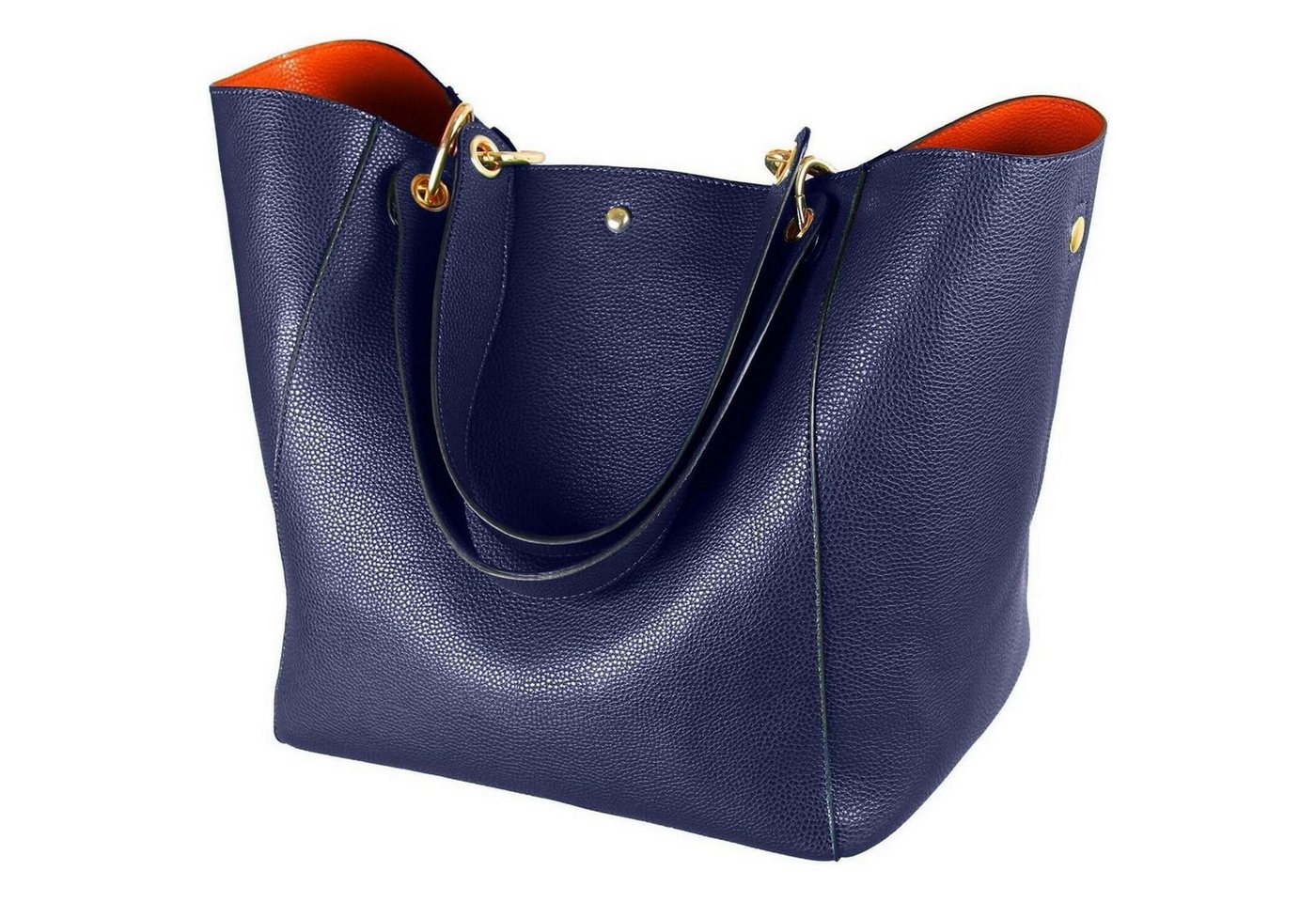 LuxusKollektion Shopper Damen Henkeltasche Leder groß Blau Schultertasche 13 Zoll Shopper von LuxusKollektion