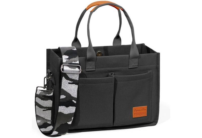 LuxusKollektion Shopper Große Canvas Tasche Damen Tote Bag Arbeitstasche Umhängetasche Fächer von LuxusKollektion