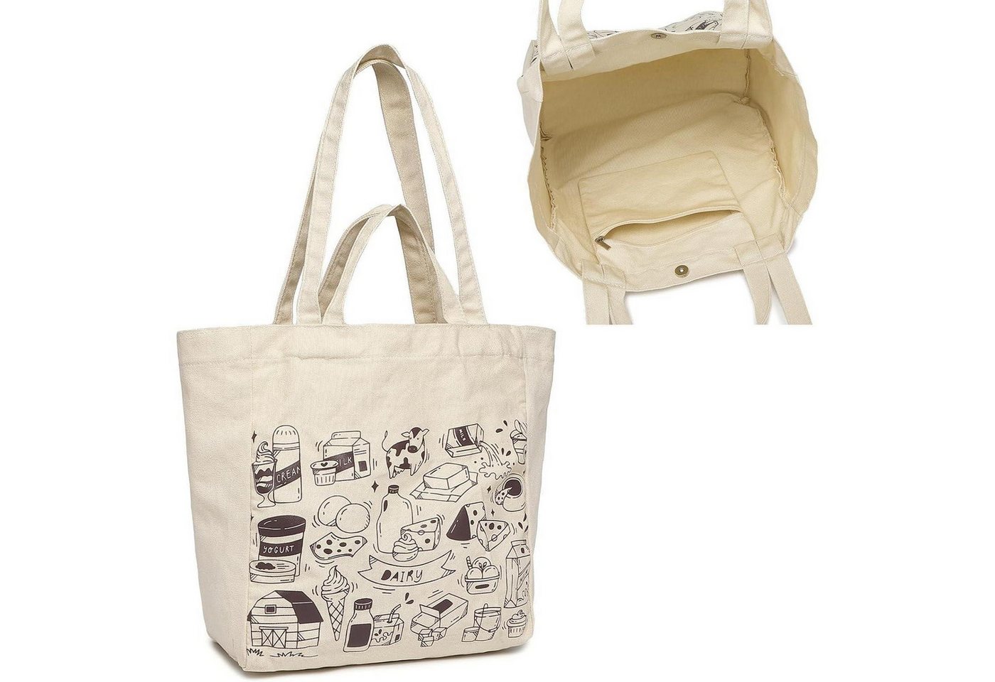 LuxusKollektion Shopper Große Damen Canvas Shopper Handtasche für Schule Uni Arbeit Einkaufen von LuxusKollektion