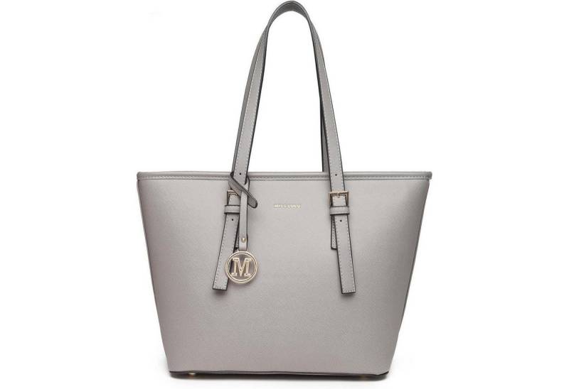 LuxusKollektion Shopper Große Graue Damen Shopper Handtasche Kunstleder Henkeltasche von LuxusKollektion