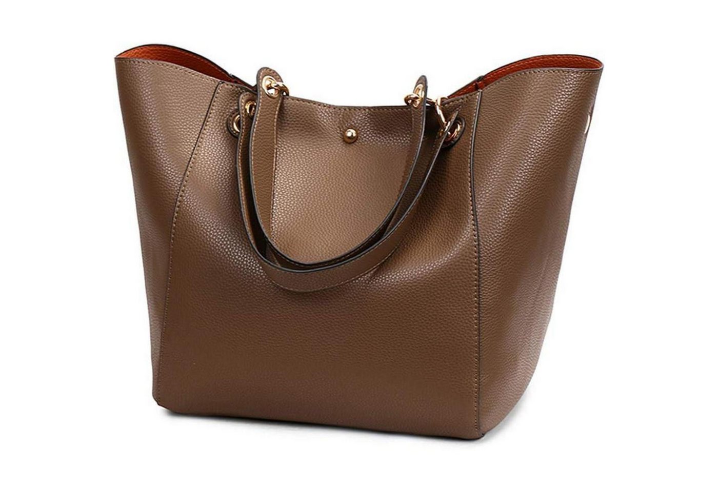 LuxusKollektion Shopper Handtasche Damen Ledertasche Shopper Schultertasche Kastanienbraun von LuxusKollektion