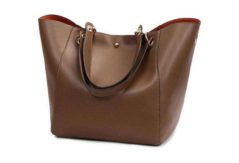 LuxusKollektion Shopper Handtasche Damen Ledertasche Shopper Schultertasche Kastanienbraun von LuxusKollektion