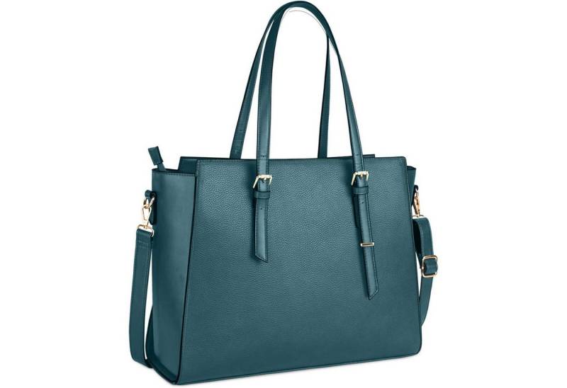 LuxusKollektion Shopper Handtasche Damen Schwarz Große Shopper Elegant Leder 15.6 Zoll von LuxusKollektion