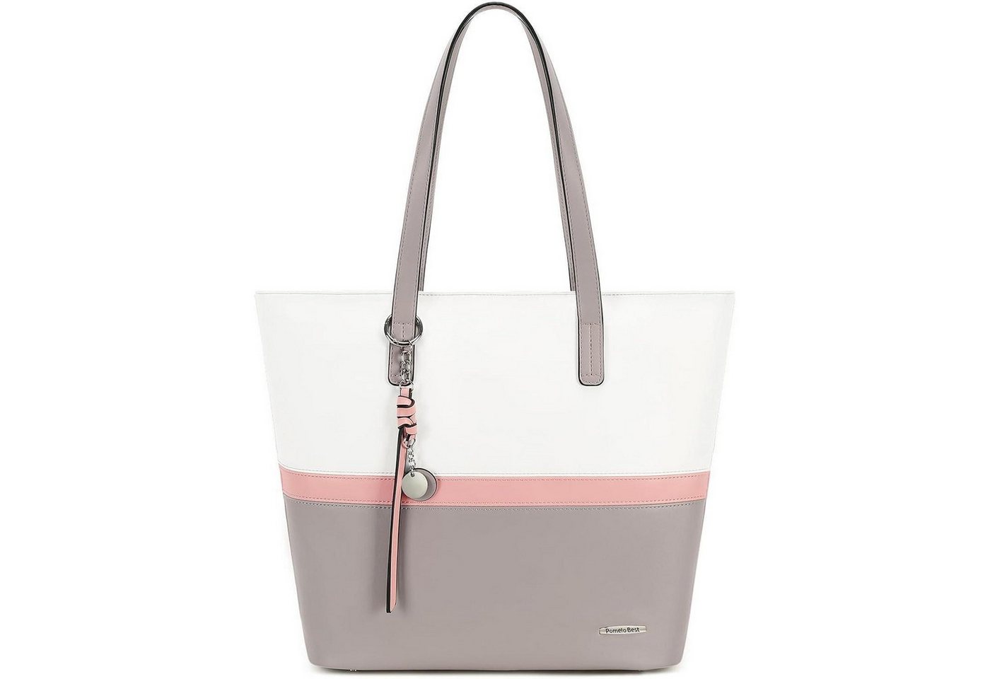LuxusKollektion Shopper Handtasche Damen Shopper Büro Schule Einkauf Grau von LuxusKollektion