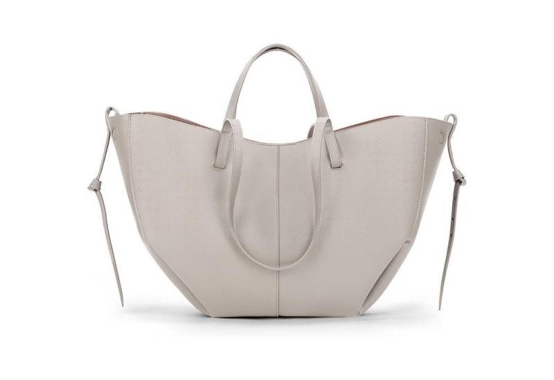 LuxusKollektion Shopper Handtasche Damen Shopper Schultertasche PU Leder Geldbörse L2 Grau L von LuxusKollektion