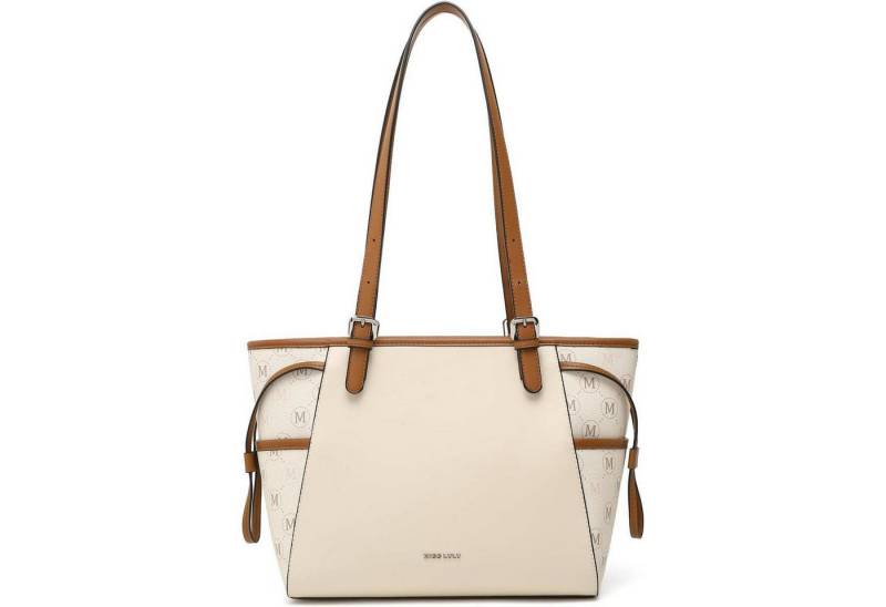 LuxusKollektion Shopper Handtasche Damen Shopper Schultertasche PU Leder L Beige & Braun von LuxusKollektion