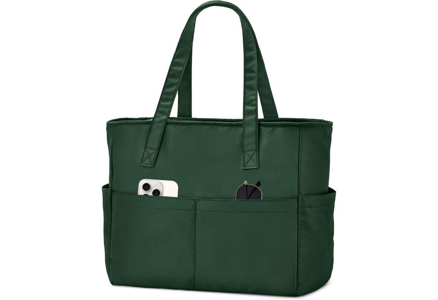 LuxusKollektion Shopper Handtasche Damen wasserdicht Laptop Tasche Reißverschluss Nylon grün von LuxusKollektion