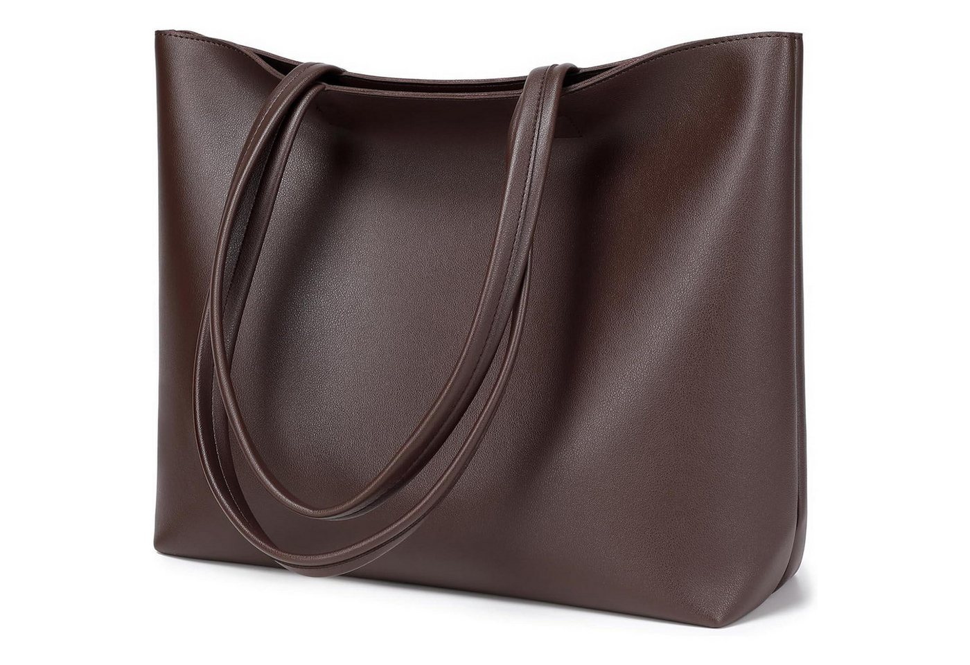 LuxusKollektion Shopper Handtaschen Damen PU Leder Tote Shopper Reissverschluss Coffee von LuxusKollektion