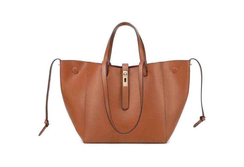 LuxusKollektion Shopper Shopper Damen Leder Henkeltasche Schultertasche Arbeit Camel von LuxusKollektion