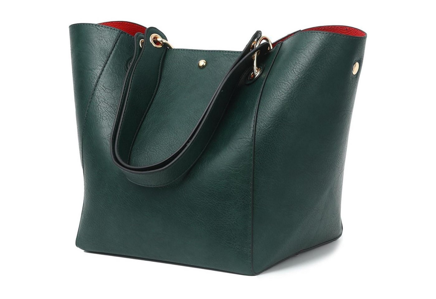 LuxusKollektion Shopper Taschen Damen Leder Groß Shopper Henkeltasche Dunkelgrün von LuxusKollektion