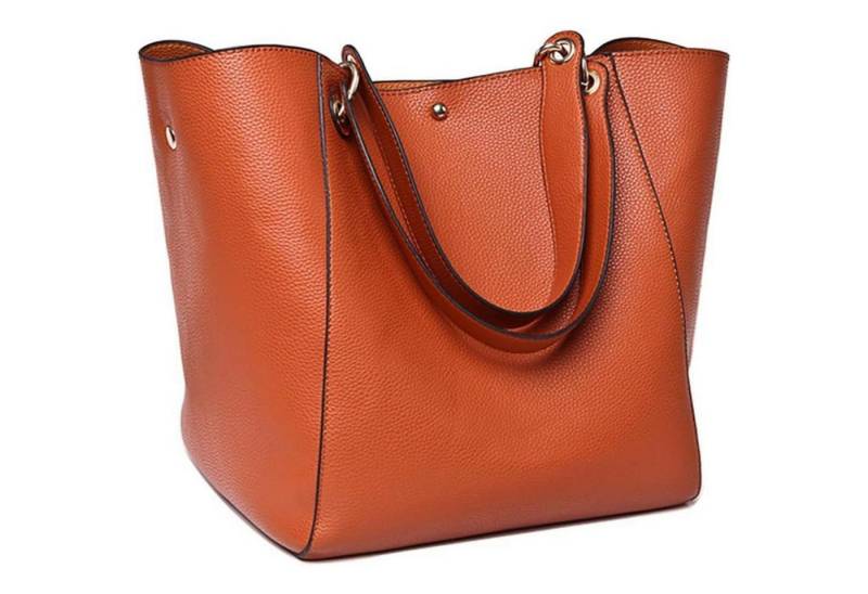 LuxusKollektion Shopper Taschen Damen Leder Groß Shopper Henkeltasche Schultasche Braun von LuxusKollektion