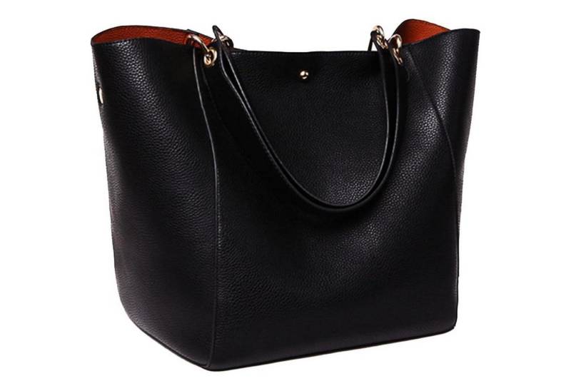 LuxusKollektion Shopper Taschen Damen Leder Shopper Henkeltaschen Handtaschen Schwarz große von LuxusKollektion