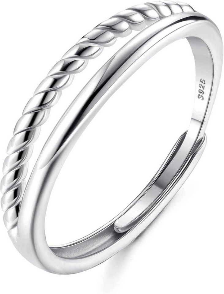 Adramata Silberring Adramata Ring Silber 925 Damen Verstellbar Stapelbar Daumenring von Adramata