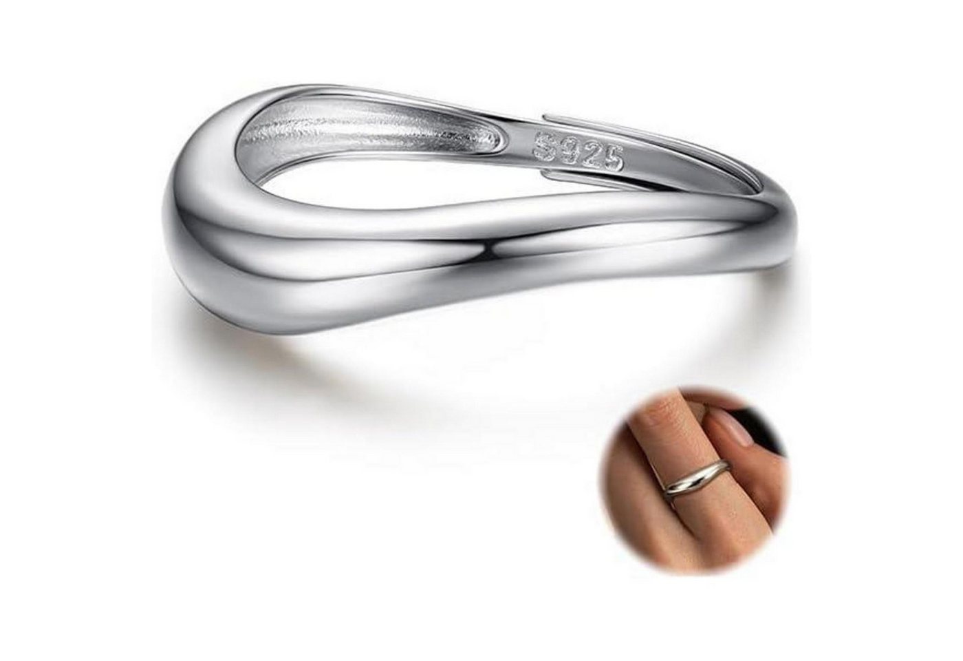 LuxusKollektion Silberring Ring Verlobungsring Damen 14K Vergoldet Rosegold Silber von LuxusKollektion