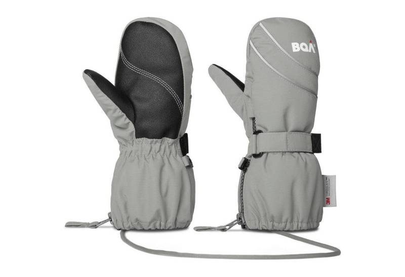 LuxusKollektion Skihandschuhe Kinder Skihandschuhe Fäustlinge wasserdicht und warm Grau 4-6 Jahre von LuxusKollektion