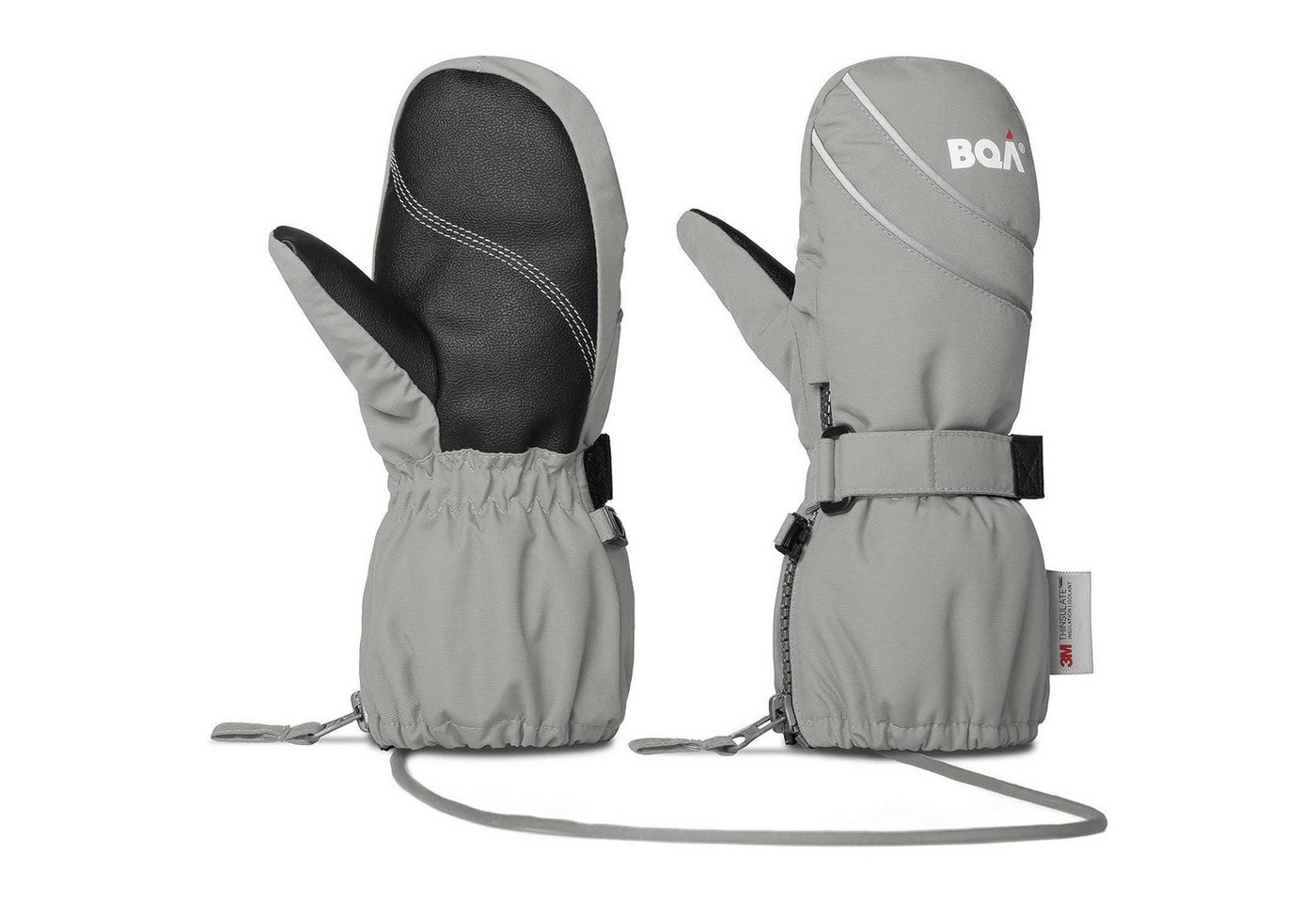 LuxusKollektion Skihandschuhe Kinder Skihandschuhe Fäustlinge wasserdicht winddicht warm grau 6-8 von LuxusKollektion