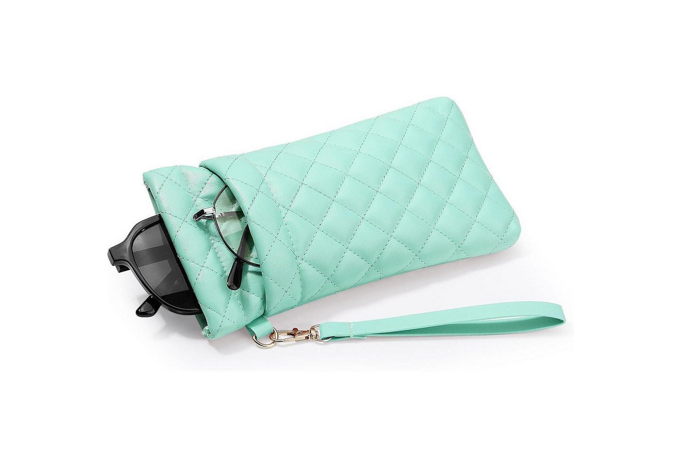 LuxusKollektion Sonnenbrille Brillenetui PU Leder Handschlaufe Damen Herren Sonnenbrille Minzgrün von LuxusKollektion