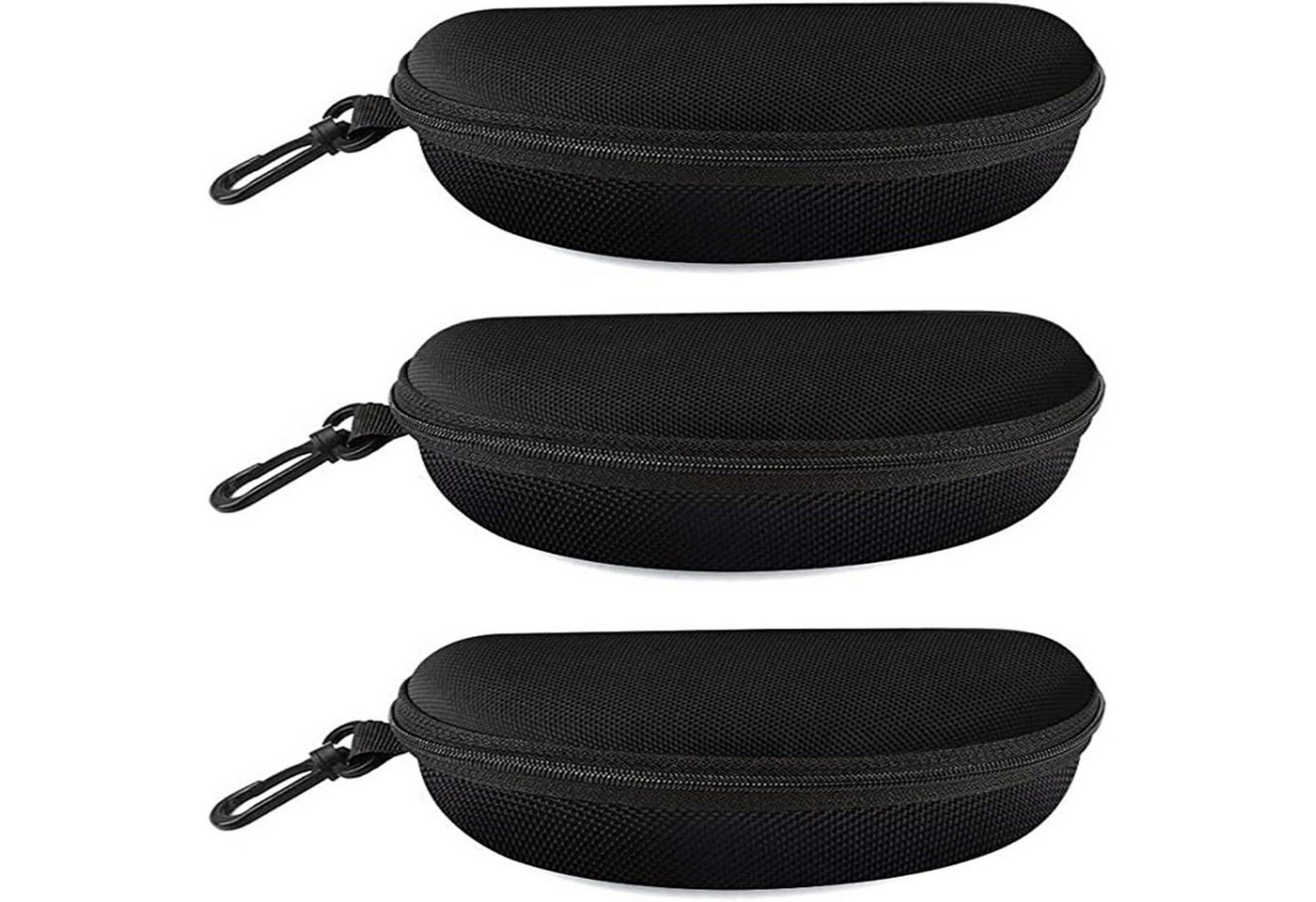LuxusKollektion Sonnenbrille Brillenetui Reißverschluss Karabinerhaken Kunststoff Black black black von LuxusKollektion