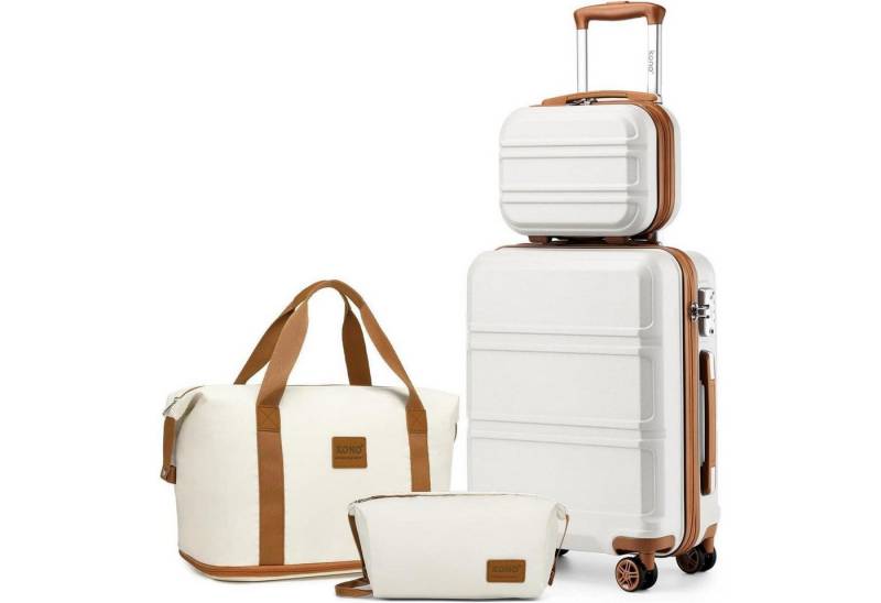 LuxusKollektion Sonnenbrille Gepäck 55cm Reisetasche Creme Weiß Handgepäck Koffer Set 4tlg von LuxusKollektion