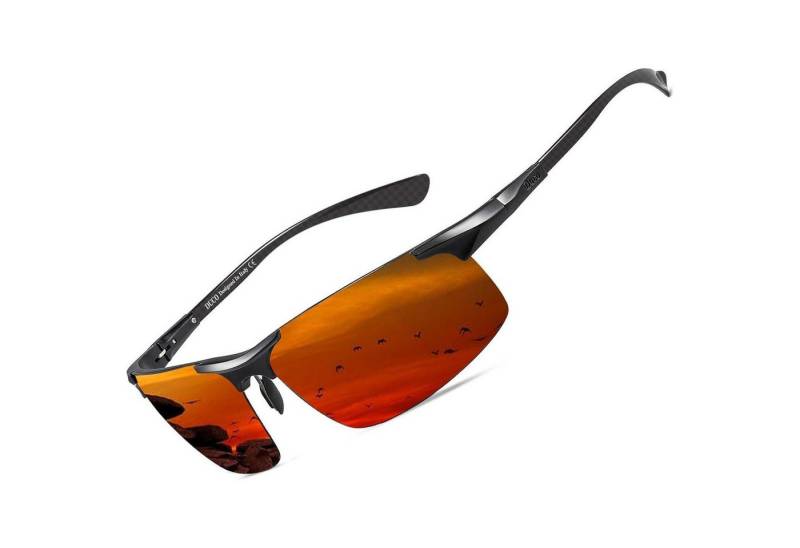 LuxusKollektion Sonnenbrille Herren Polarisierte Sonnenbrille Metallrahmen Kohlefaser UV400 CAT 3 von LuxusKollektion
