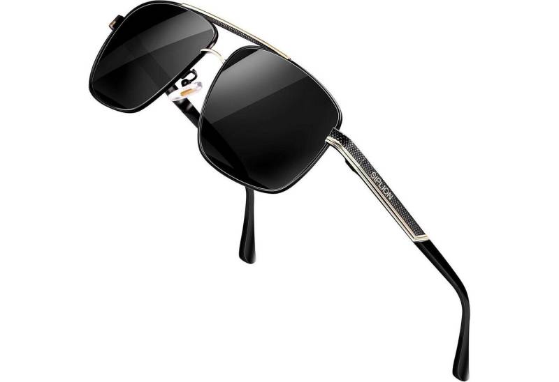 LuxusKollektion Sonnenbrille Herren Polarisierte Sonnenbrille UV400 CAT 3 CE Schutz Rechteckige von LuxusKollektion