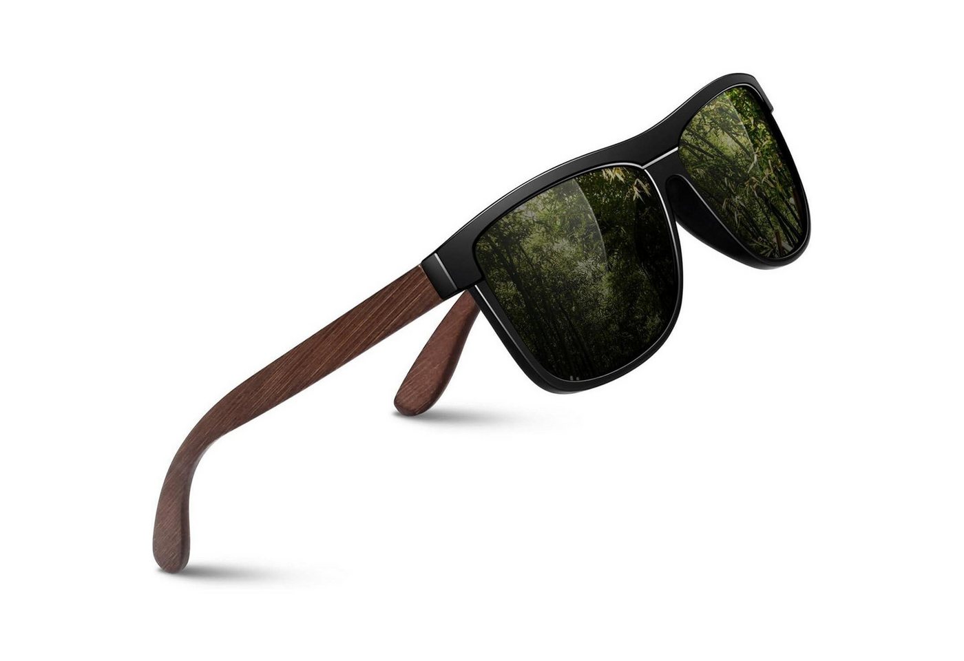 LuxusKollektion Sonnenbrille Holz Polarisierte UV400 Sonnenbrille Damen Herren CAT 3 - Walnussholz von LuxusKollektion