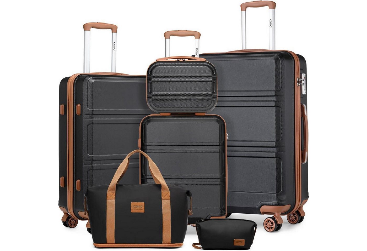 LuxusKollektion Sonnenbrille Kofferset Reisekoffer Gepäckset Schwarz Braun Kofferset 6tlg von LuxusKollektion