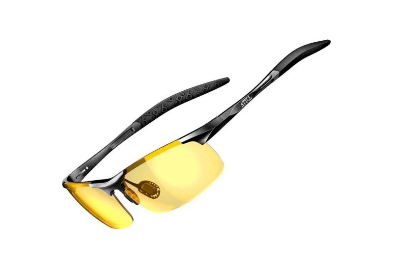 LuxusKollektion Sonnenbrille Nachtfahrbrille Herren Polarisiert Gelb Nachtbrille Al-Mg Rahmen von LuxusKollektion