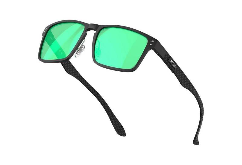 LuxusKollektion Sonnenbrille Polarisierte Sonnenbrille Herren Rechteckig Karbonfaser Bügeln UV400 von LuxusKollektion